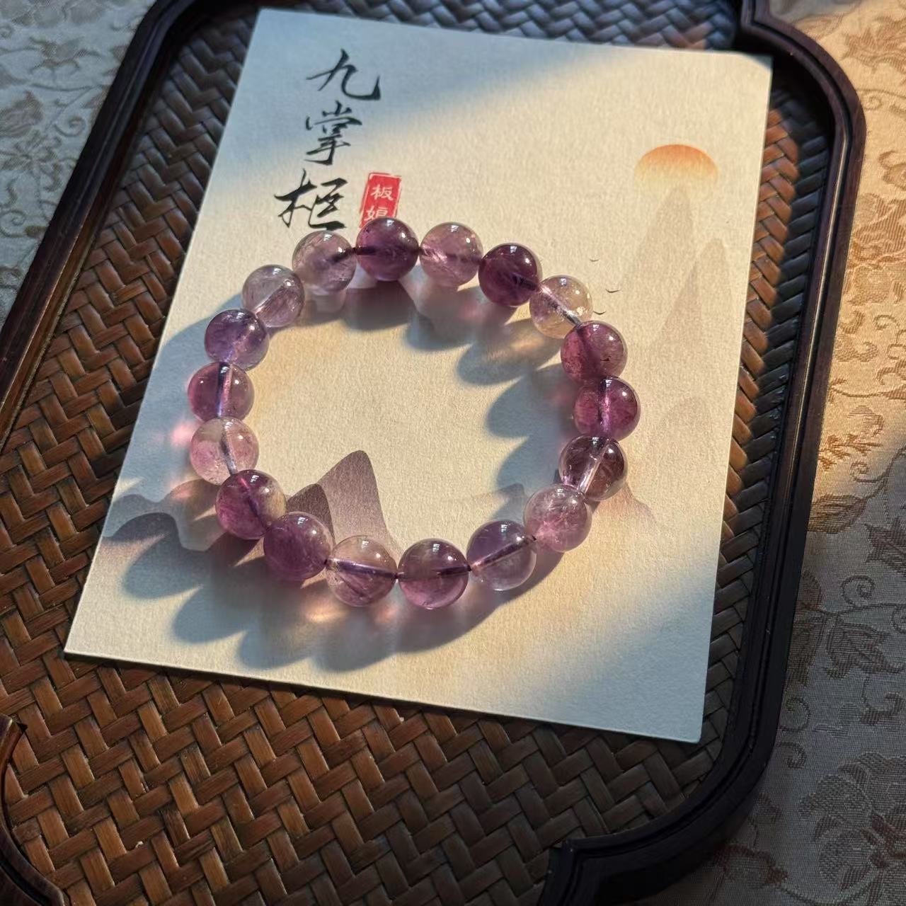 【板娘甄选】天然紫幽灵单圈手串—多样性发其一约10mm