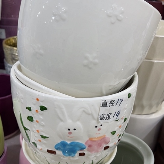 多肉绿植陶瓷花盆9.9包邮，有孔