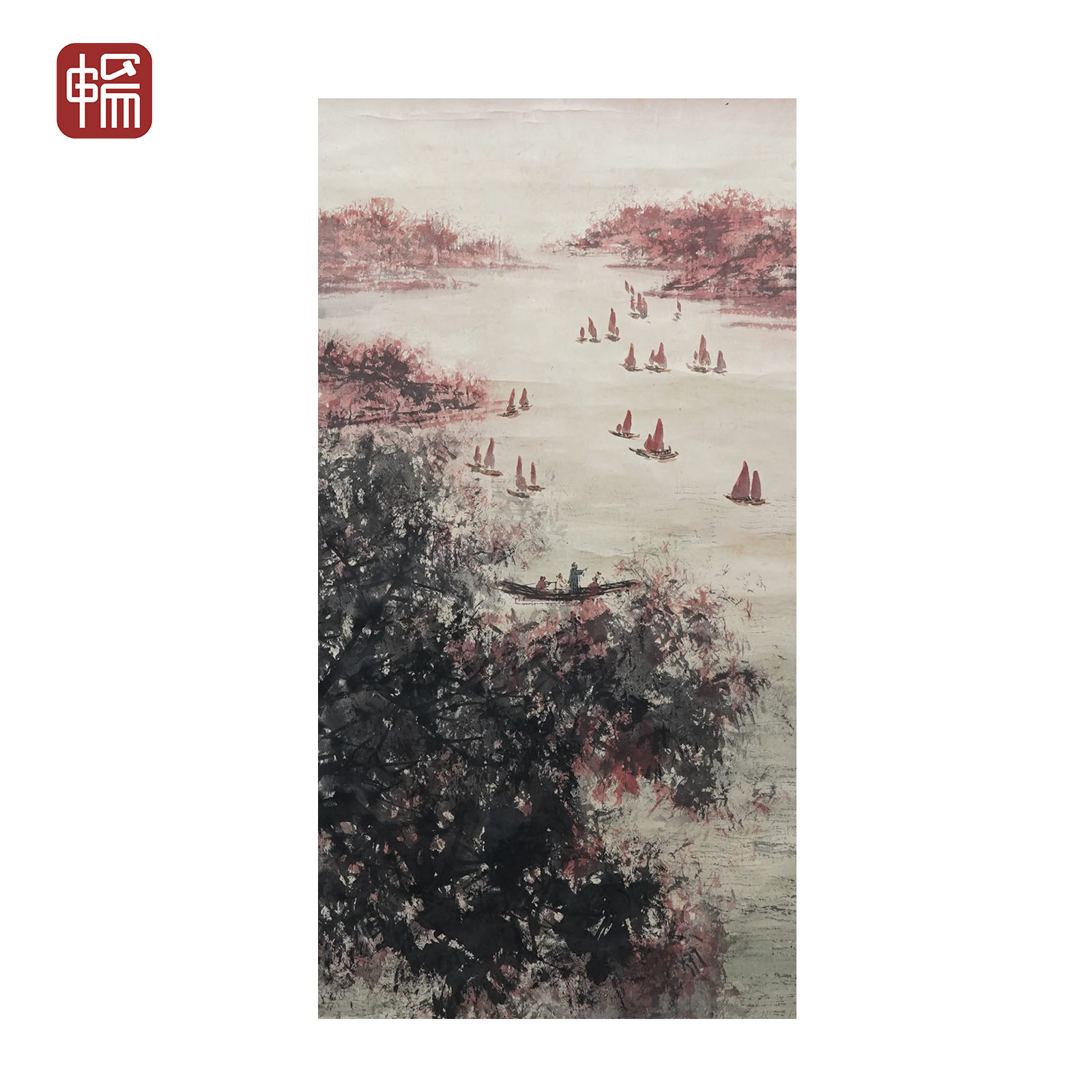 DM013 近现代《金刚坡山水》93*49（4.1平尺）纸本立轴 FL