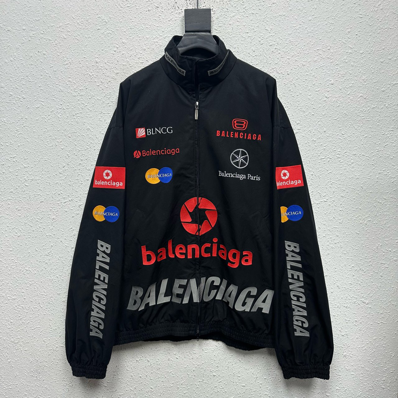 未使用 Balenciaga/巴黎世家 黑色赛车夹克 S码 DY11820