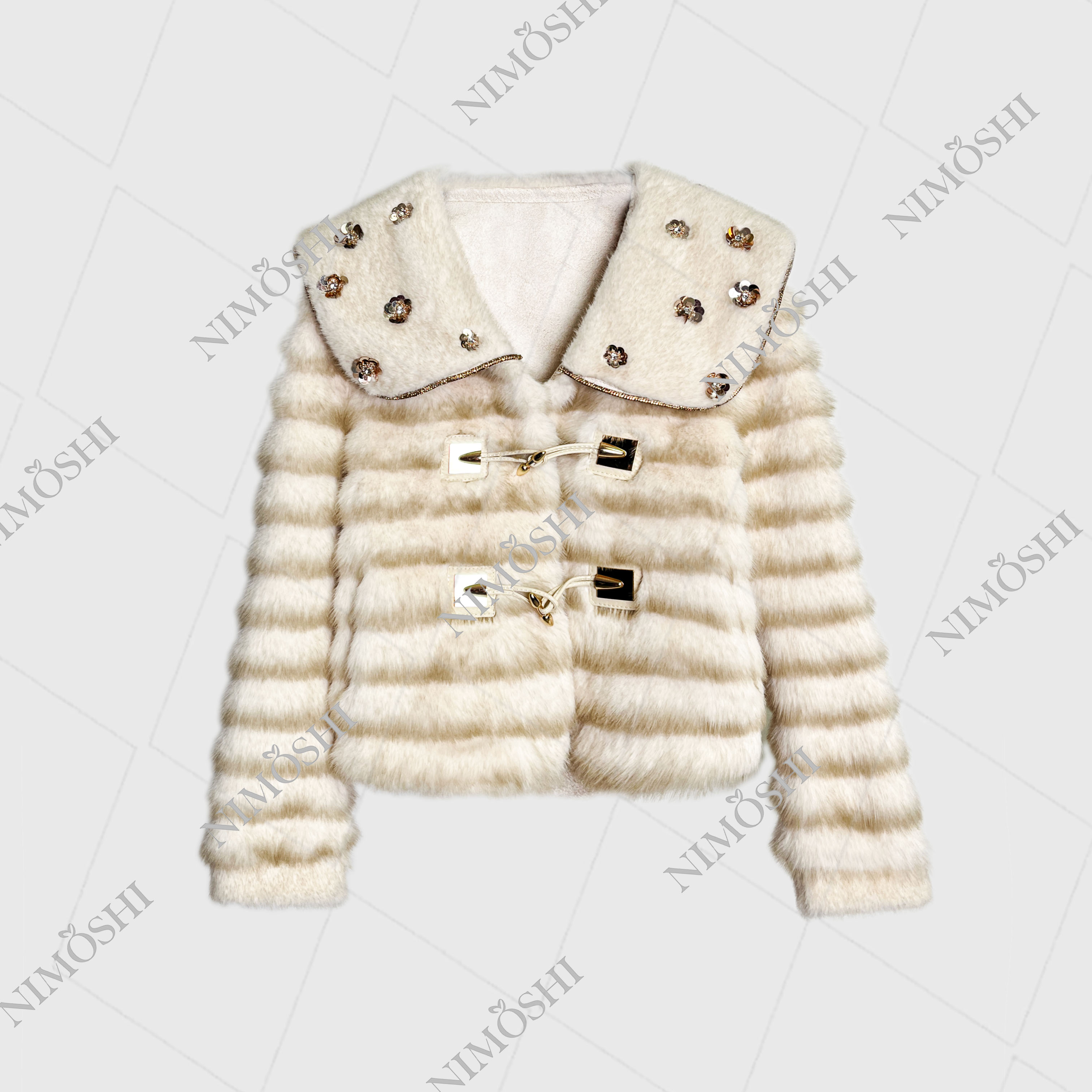 【夏夏专属】新款海军蓝轻奢时尚百搭名暖风短外套皮毛一体 Y1020