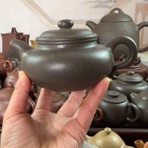 紫砂茶壶梨皮天青250cc