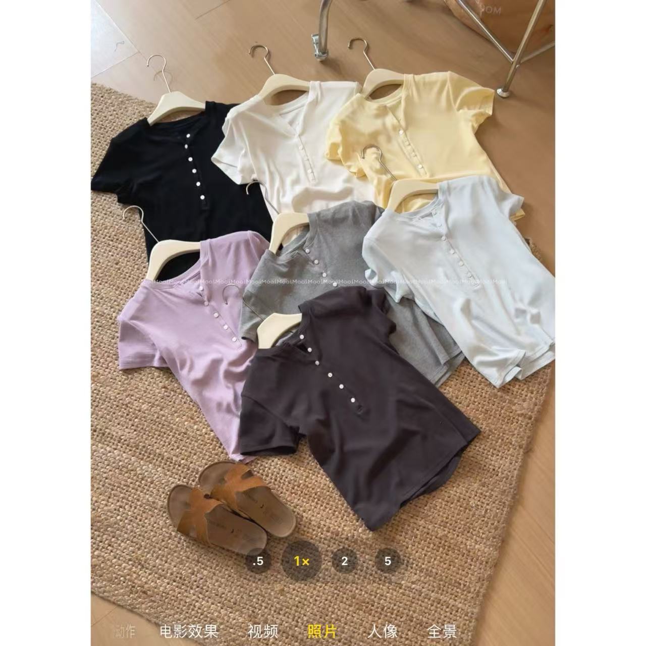 【mooi】'All in'夏季新款韩版ins风小众设计感T恤