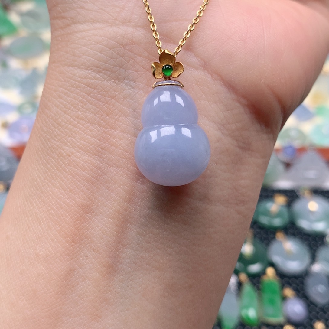 【闪购商品】翡翠18K金镶嵌吊坠(不含链)