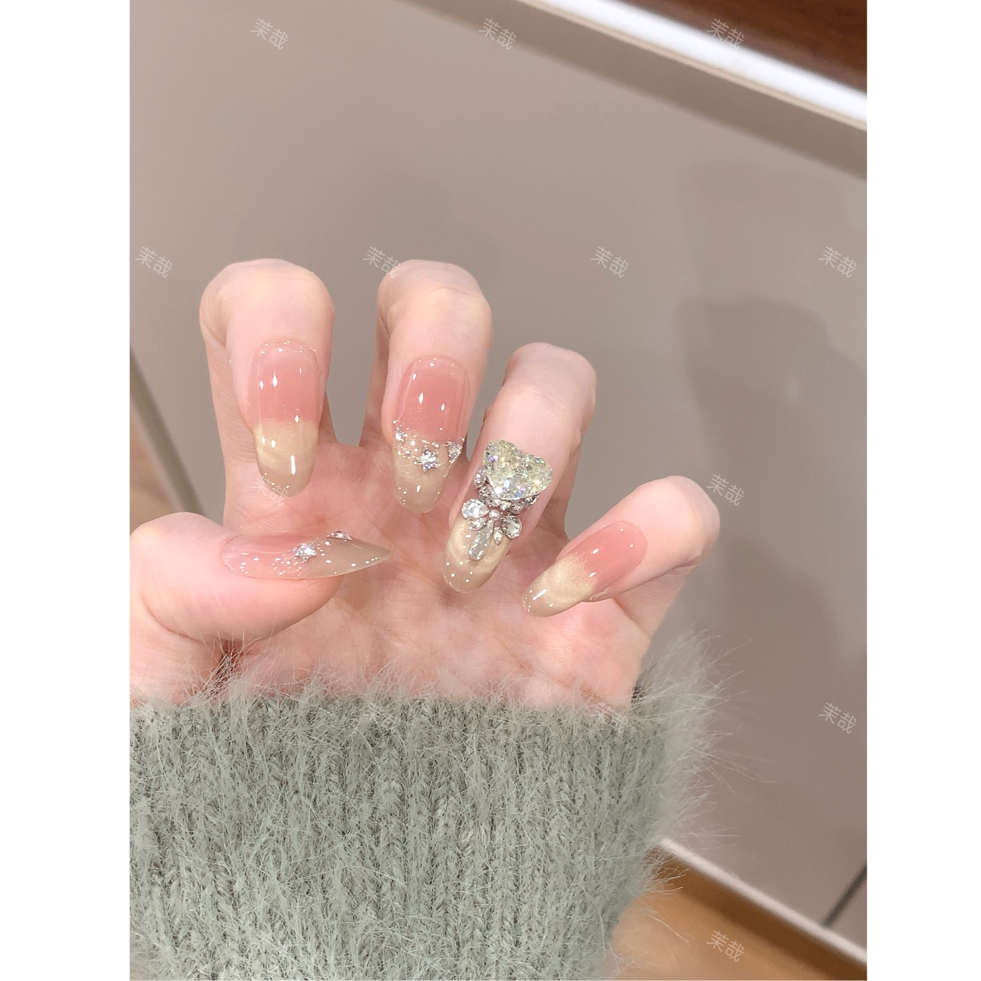 茉哉III现货【青屿】纯手工定制美甲拆卸穿戴甲A4638