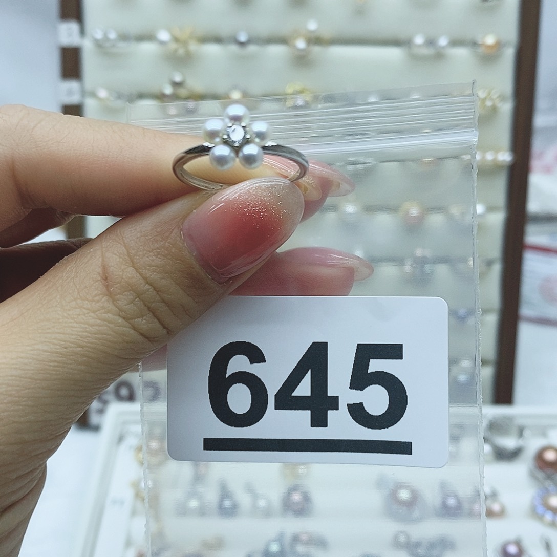 淡水珍珠戒指银S925镶嵌645