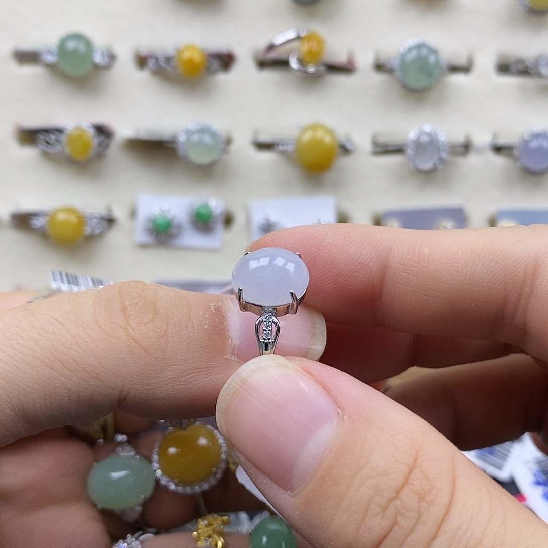 翡翠银S925镶嵌戒指