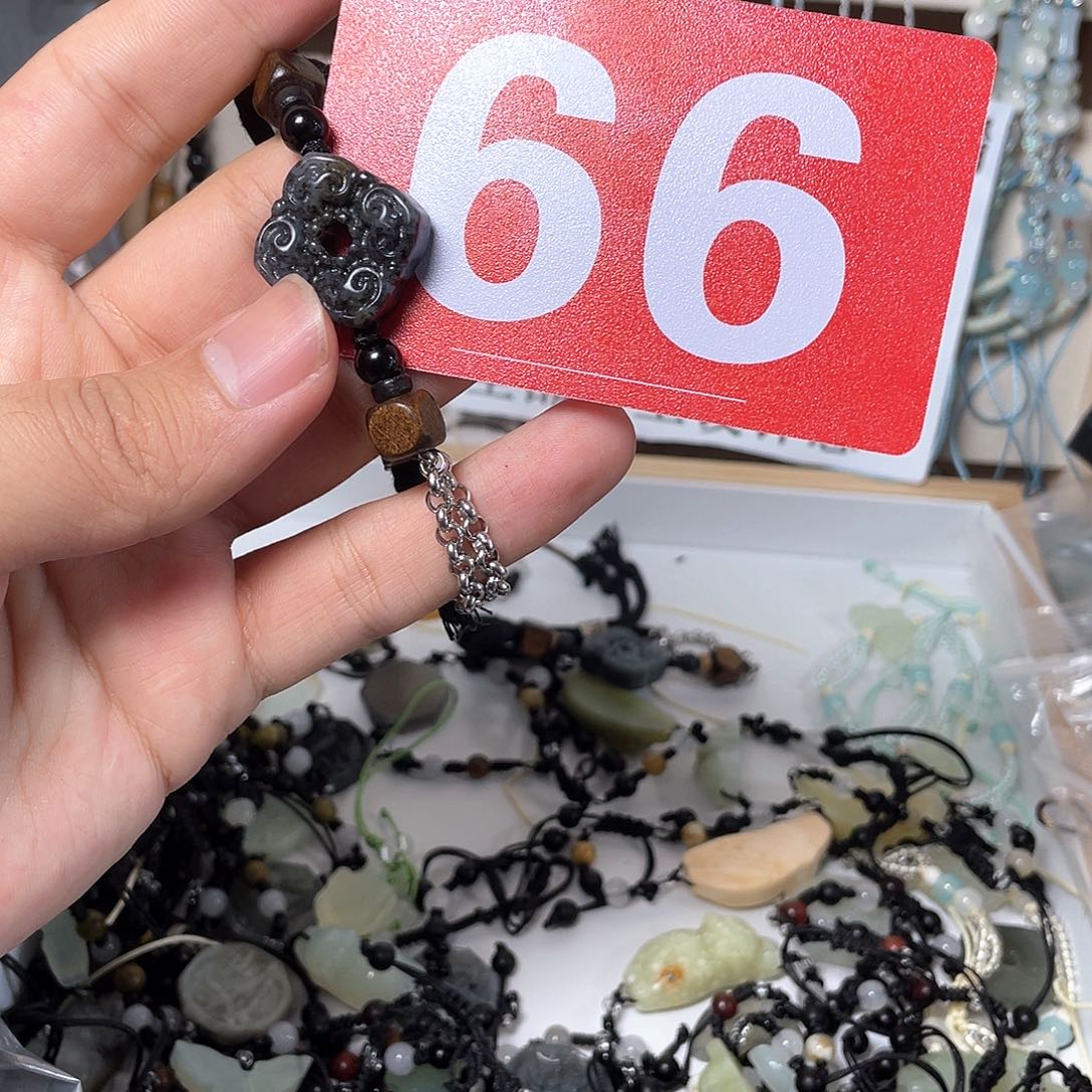 蛇纹石玉手链合金小*爱