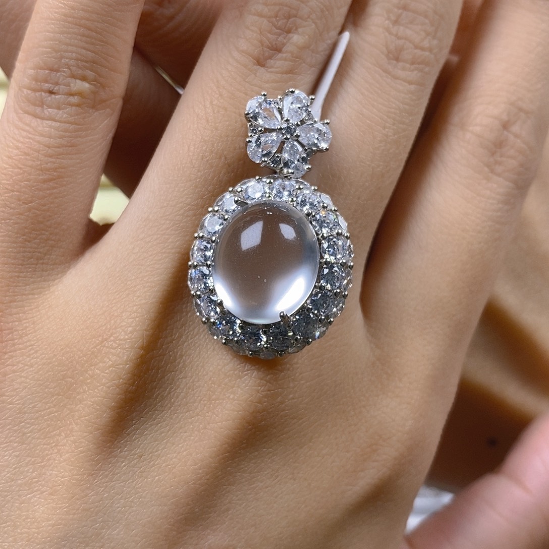 @***？石英质玉银S925镶嵌颈饰