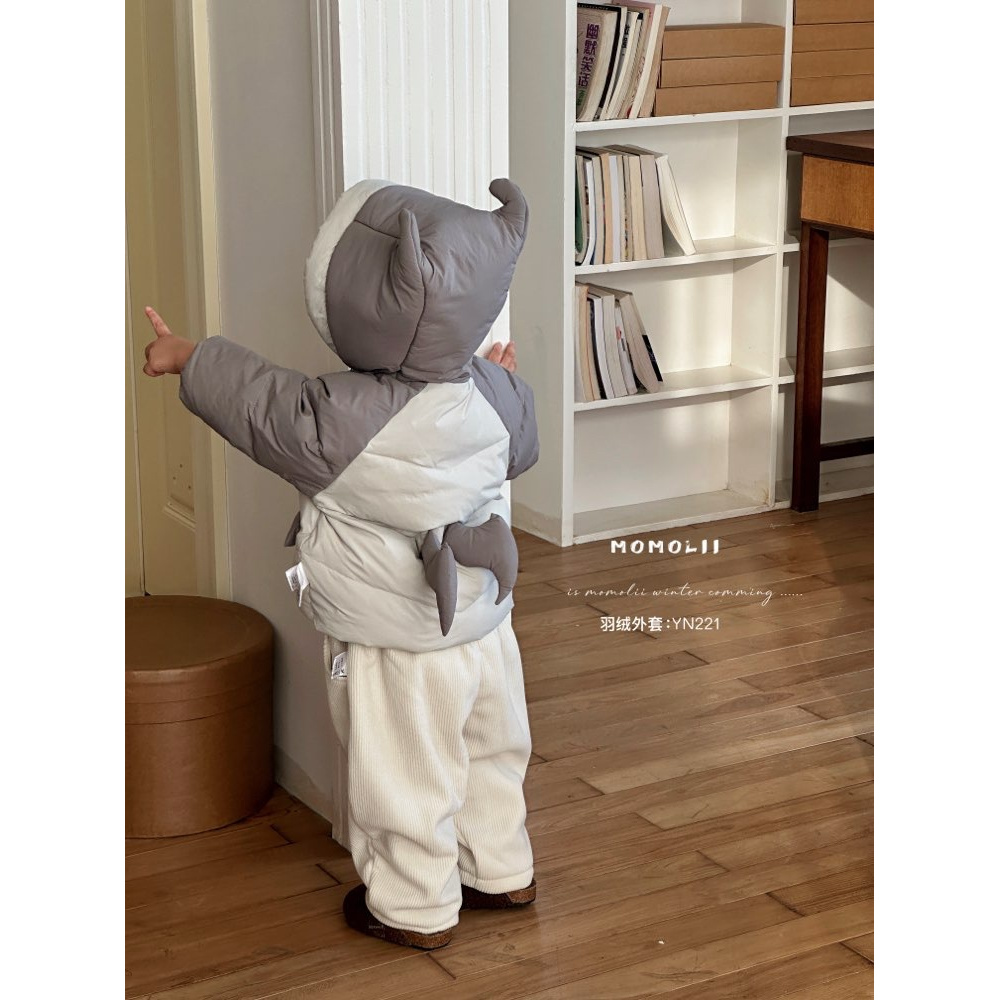 冬季羽绒服男宝宝白鸭绒保暖卡通小恶魔羽绒服外套外出服221