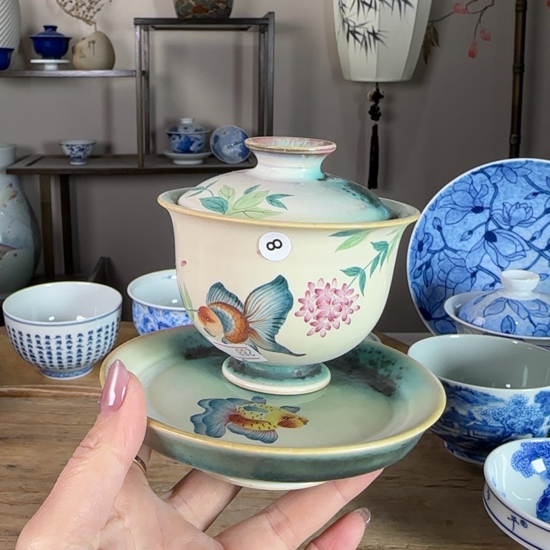 杯景德镇陶瓷柴烧多人