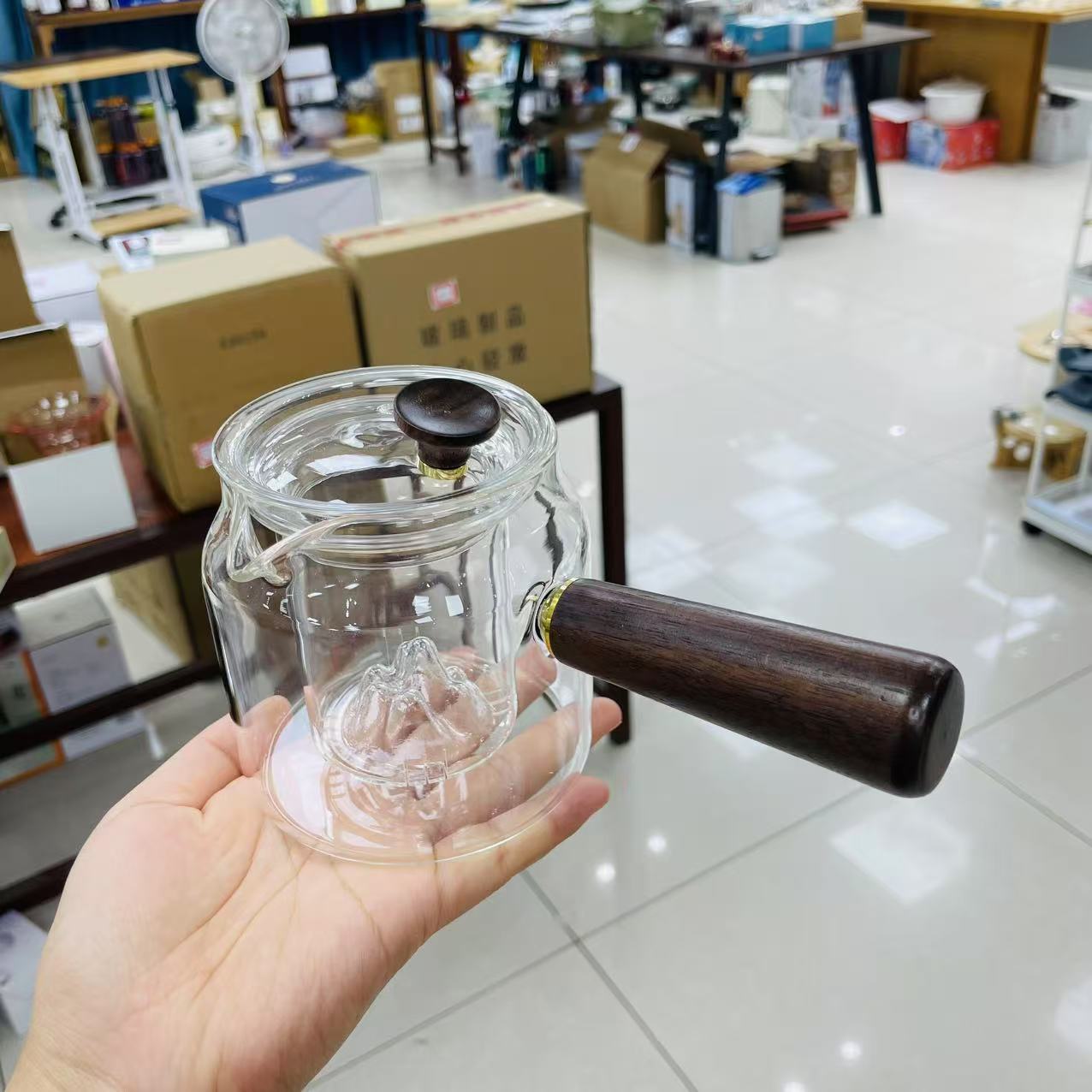 侧把观山泡茶壶550ml