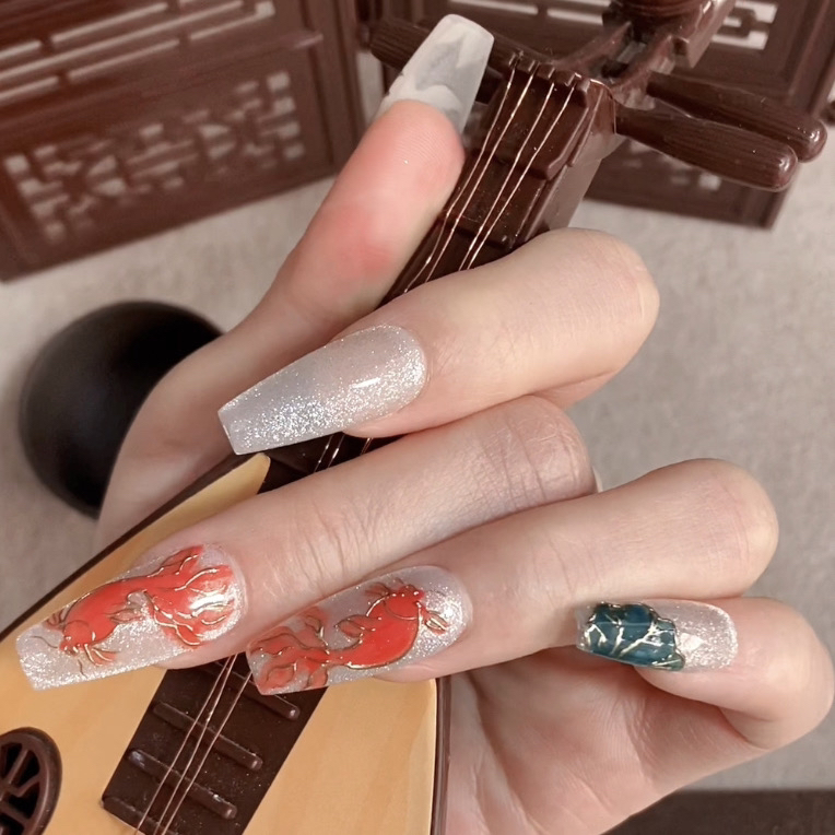 【新春·聚财】国风原创纯手绘日常出街超闪高级穿戴甲