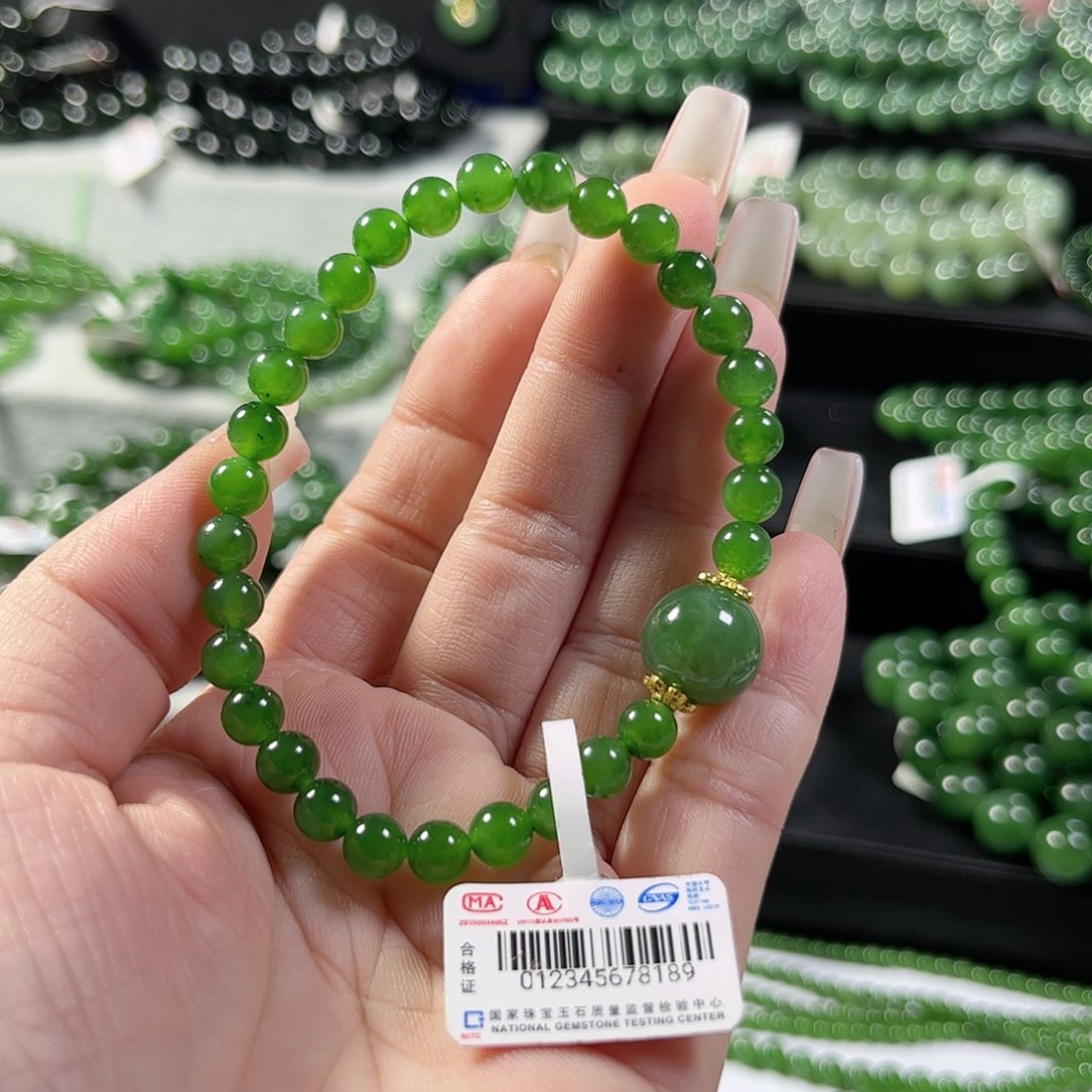 和田玉（碧玉）手链未镶嵌6