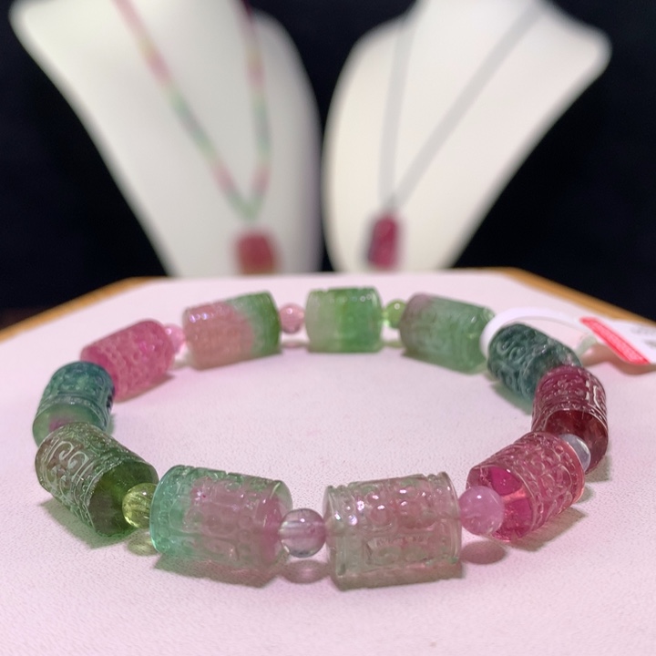 双色碧玺手链未镶嵌