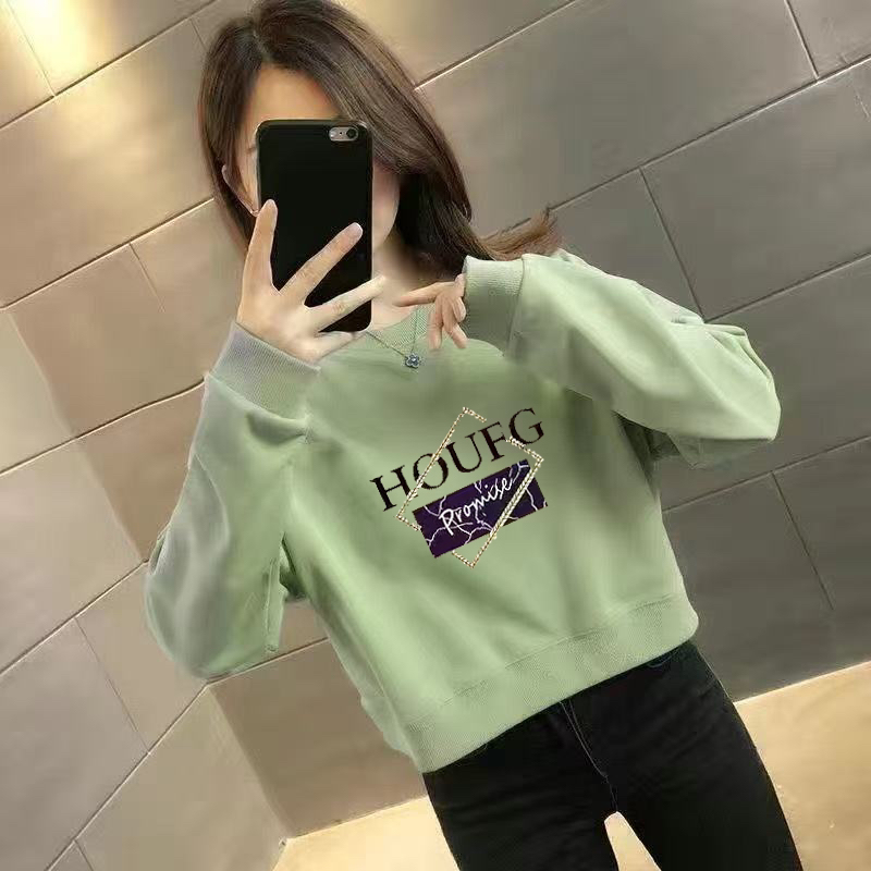 短款卫衣长袖显瘦韩版圆领小个子春秋2025新款ins宽松秋冬上衣