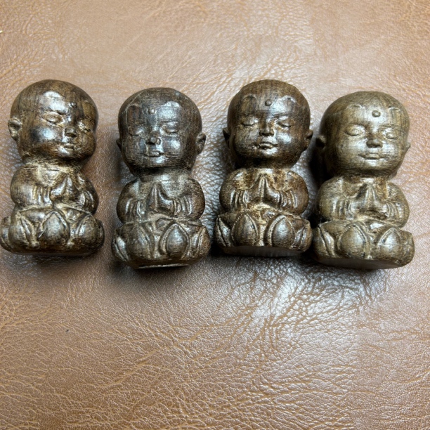 a457 乌木宝宝佛一对 （多样性发其一）