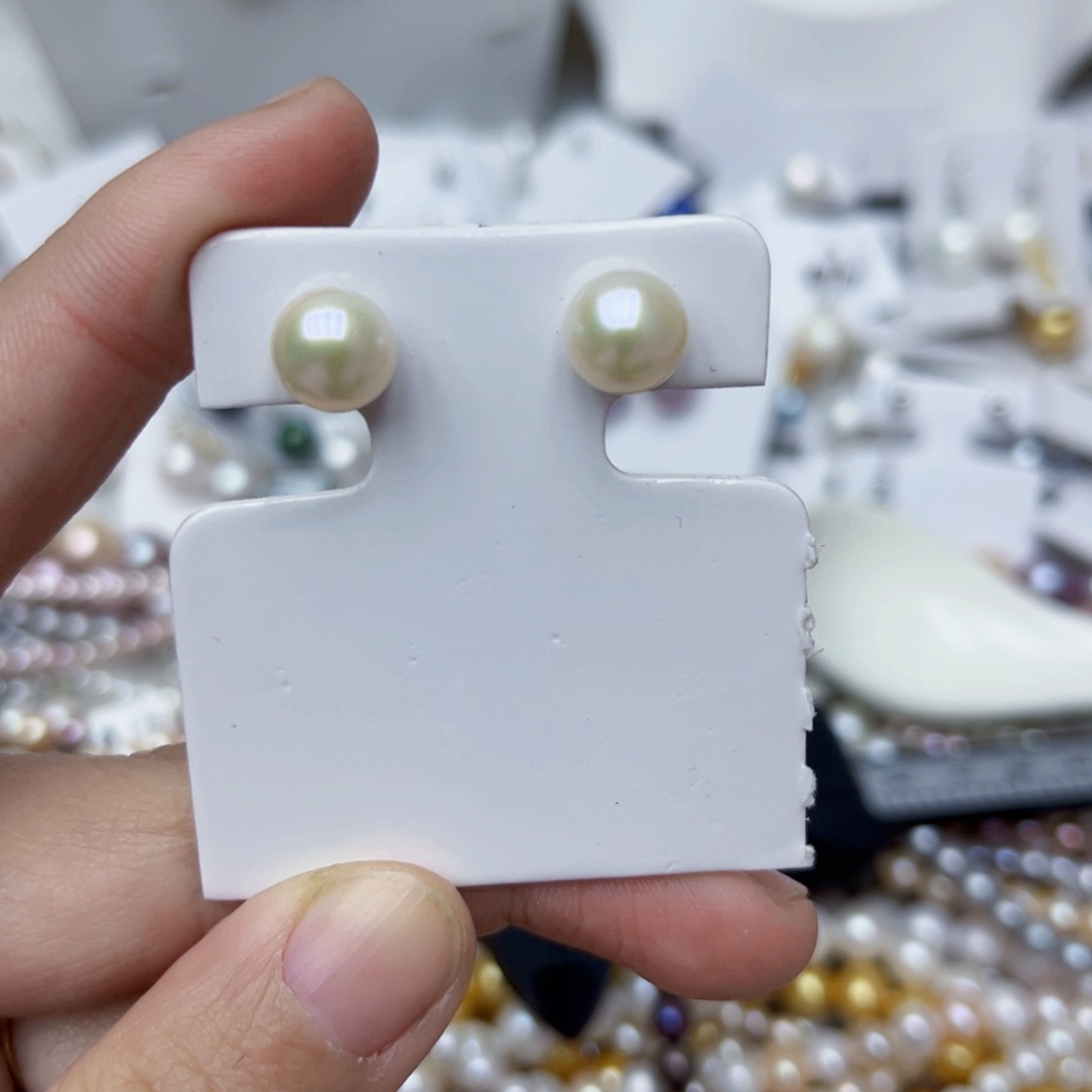 淡水珍珠耳饰银S925镶嵌