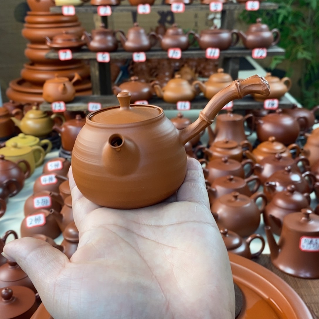 紫砂茶壶120毫升竹节吧