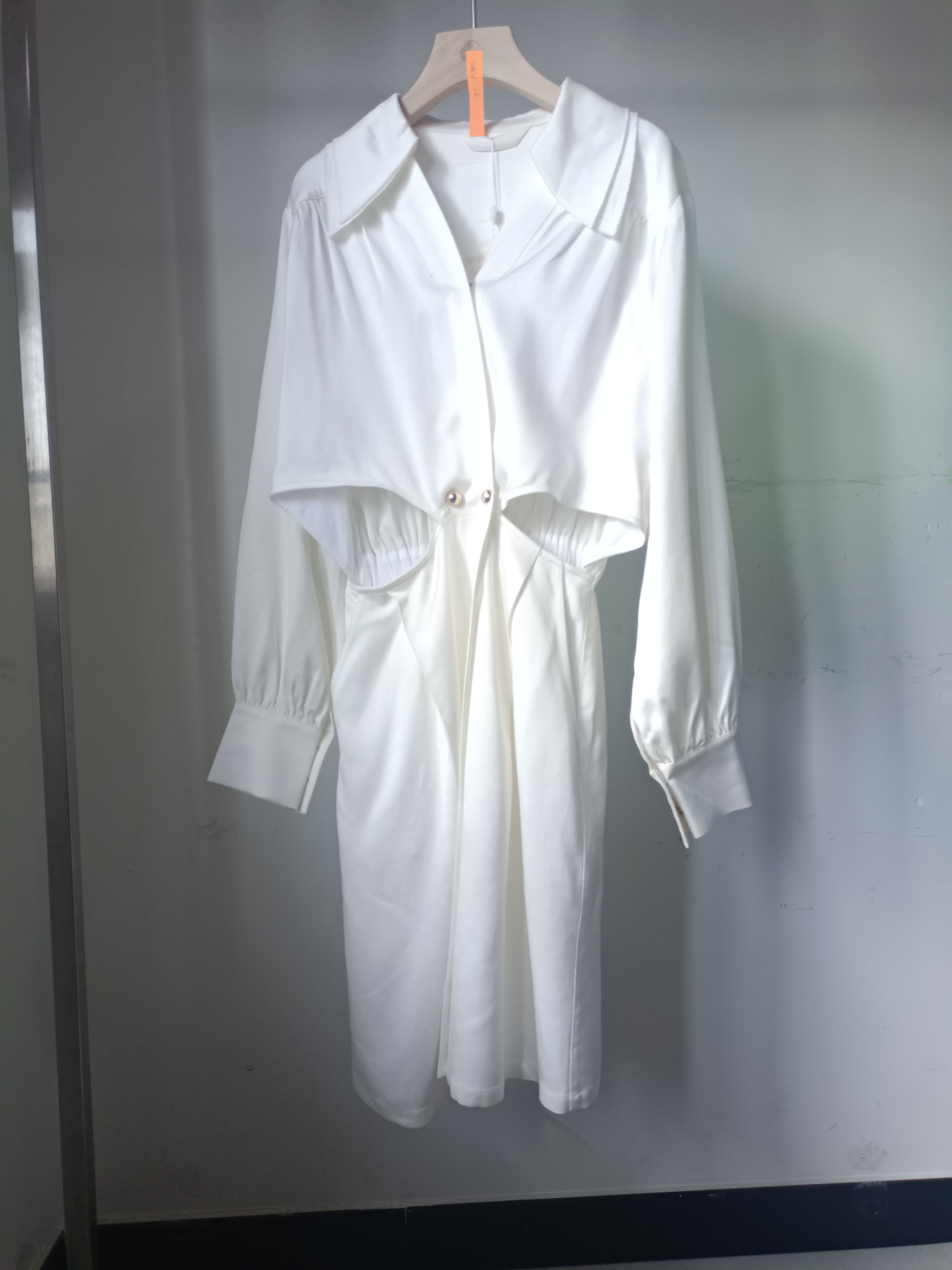 SHANG1BYSHANGY1新款韩版气质中长款POLO领百搭收腰时尚服装