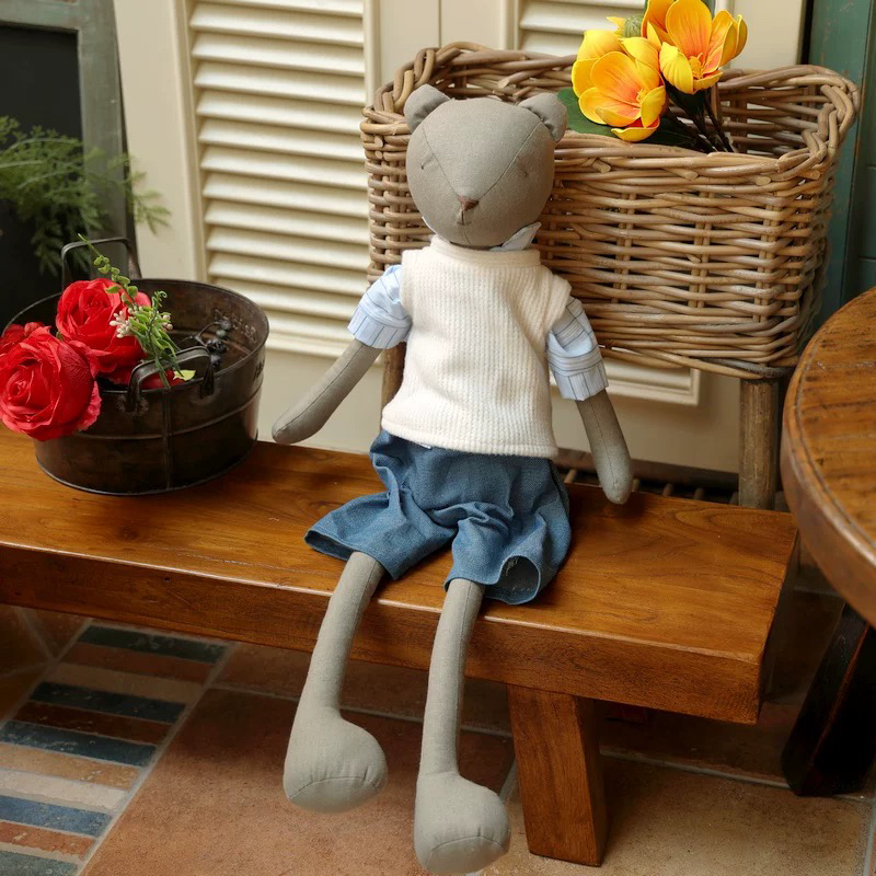 北欧清新棉麻ins风安抚熊布偶儿童房装饰