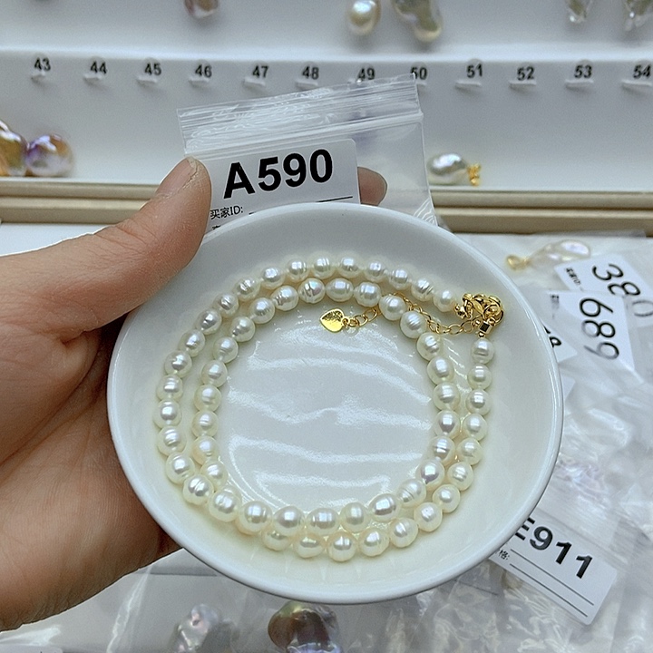 淡水珍珠颈饰银S925镶嵌