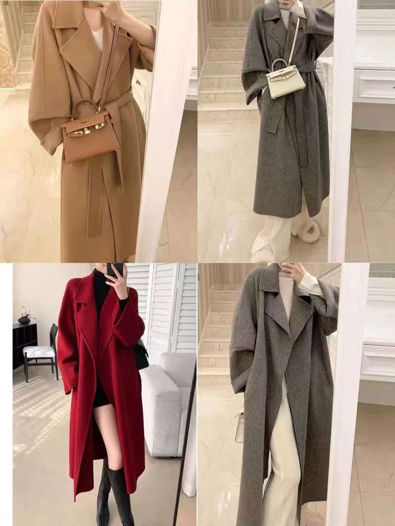 A001-100秋冬季高级感中长款呢子外套女休闲大衣保暖气质显瘦