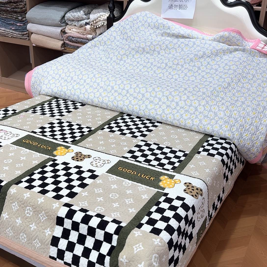 原驼毛马正身毛牛奶绒2×2.3深绿色大格子