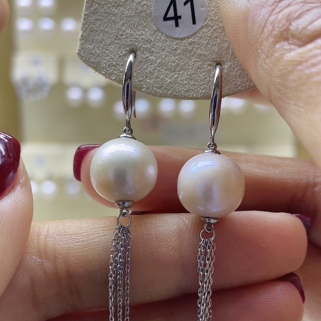 淡水珍珠耳饰银S925镶嵌