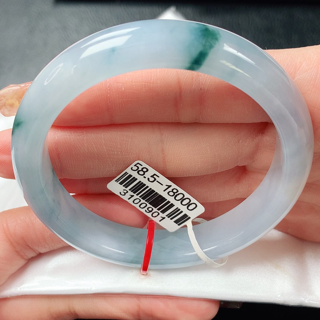 翡翠手镯未镶嵌莫奈花园正圈58圈口 53号