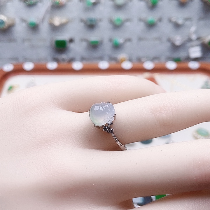 翡翠银S925镶嵌戒指