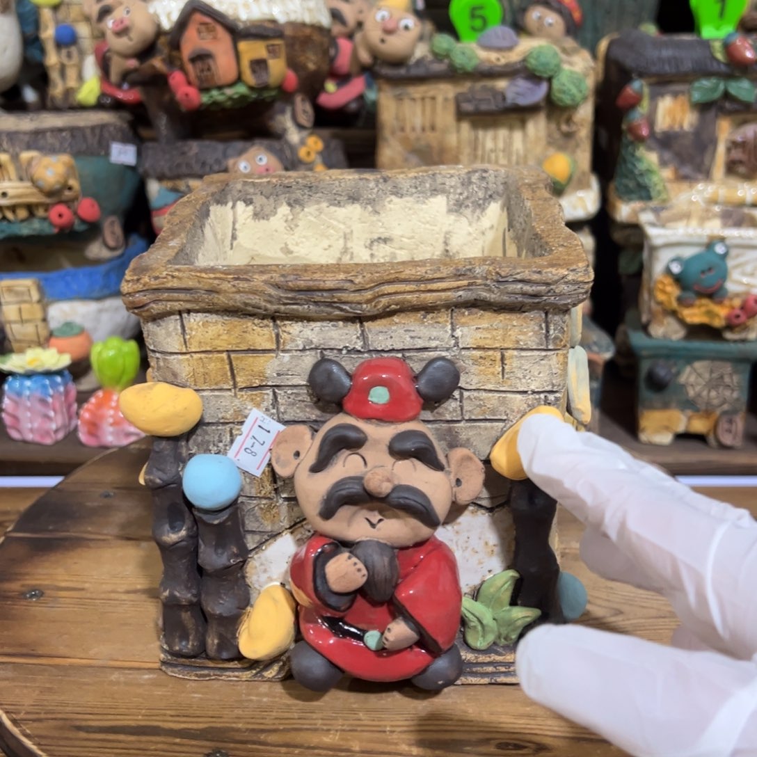 红陶嘻哈多肉花盆