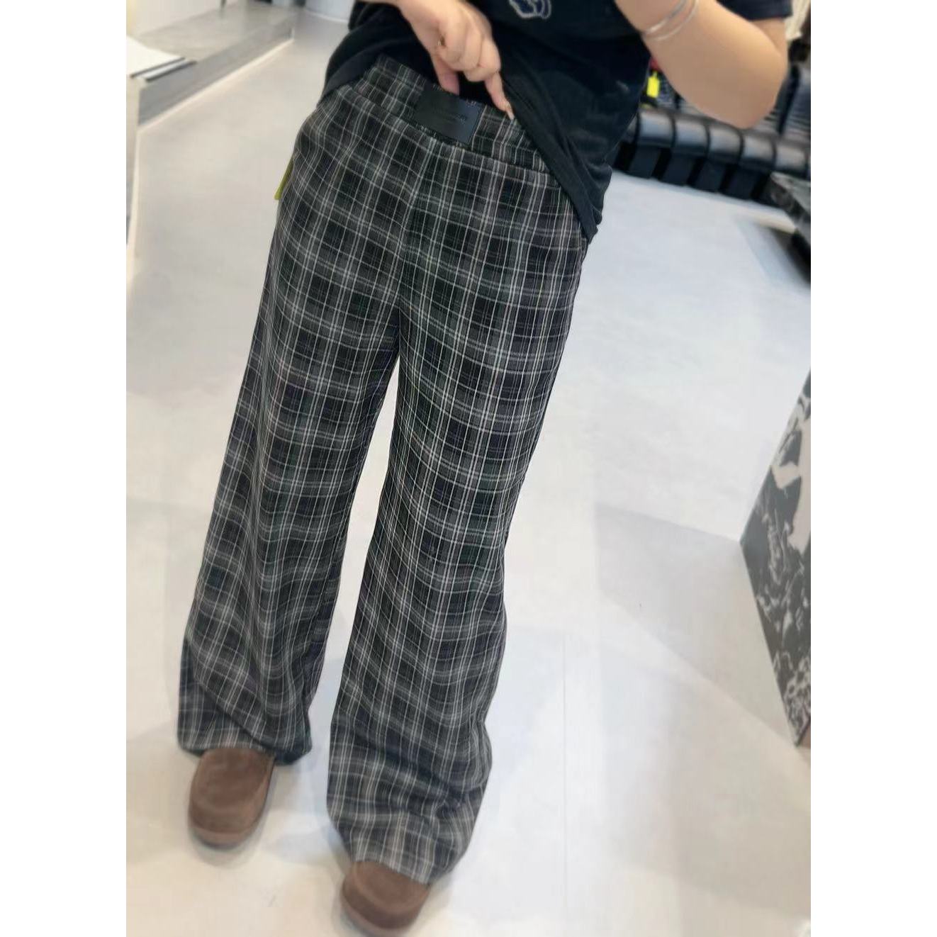 168欧韩集合店| 格纹阔腿裤，慵懒氛围感拉满！随性优雅之选33781