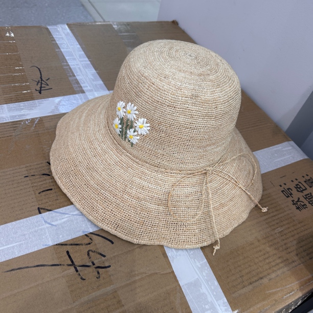 小雏菊拉菲草遮阳帽女夏季出游海边度假大檐防晒草帽显脸小太阳帽