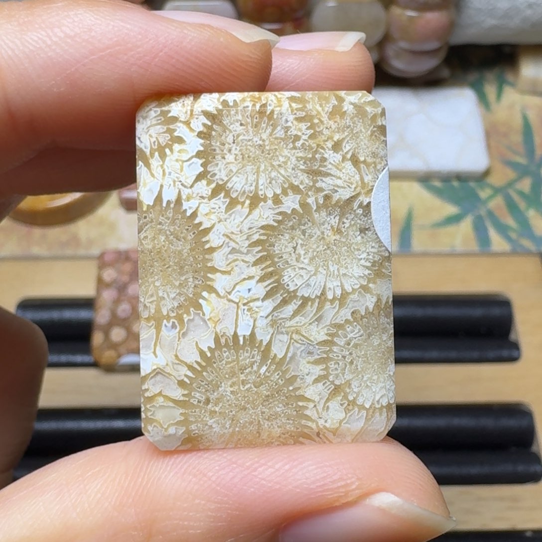 硅化玉玉透黄花未镶嵌