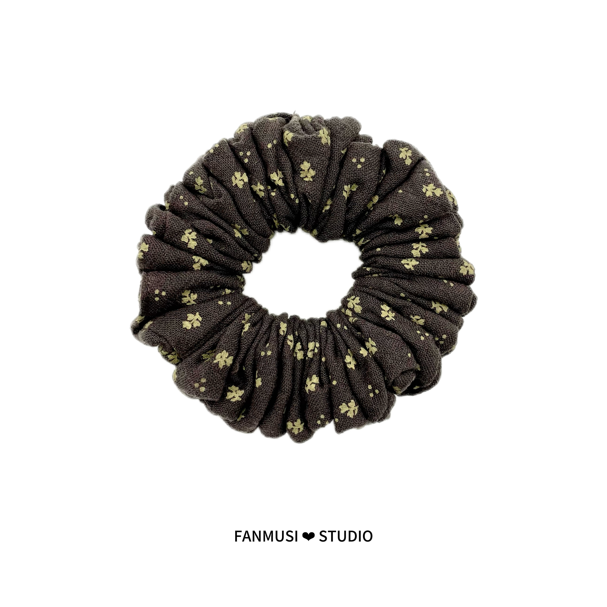  FANMUSI原创高端品质复古田园风浅咖色小碎花发圈