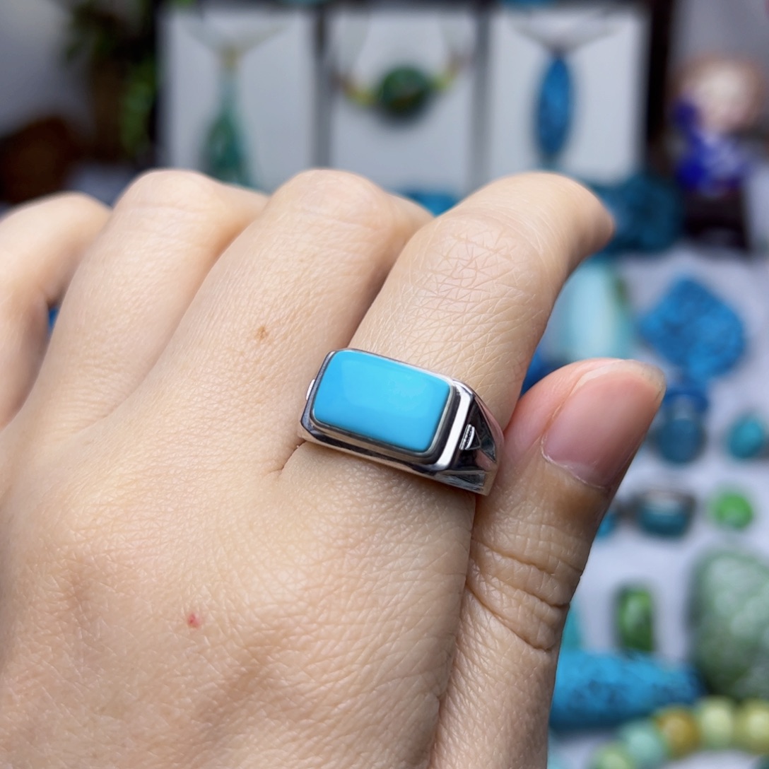 绿松石珠宝奇石银S925镶嵌