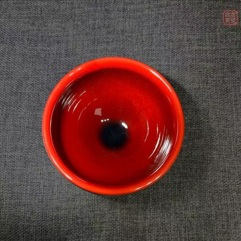 将军牛血红高端建盏主人杯