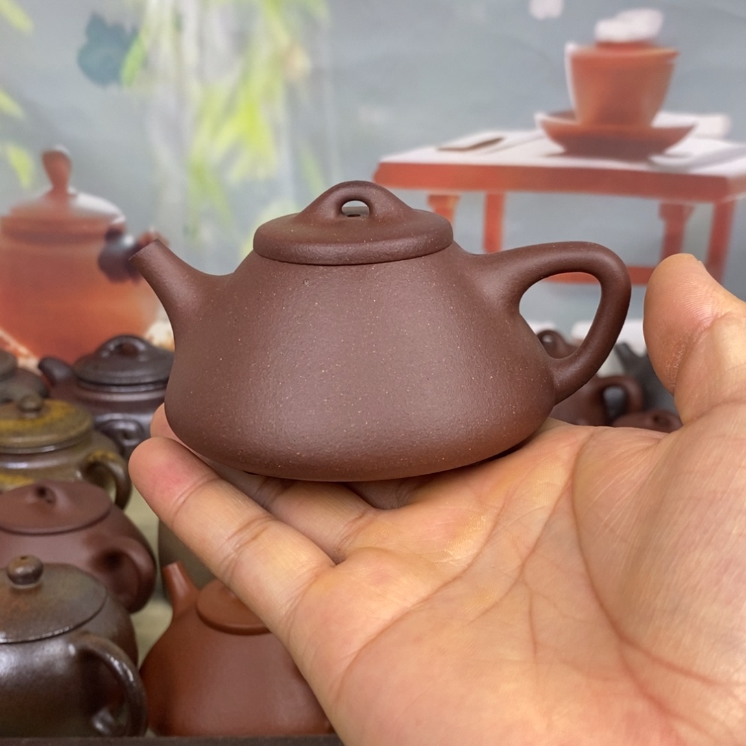 茶壶紫砂子冶石瓢170cc左右羊角山深井紫泥0添加