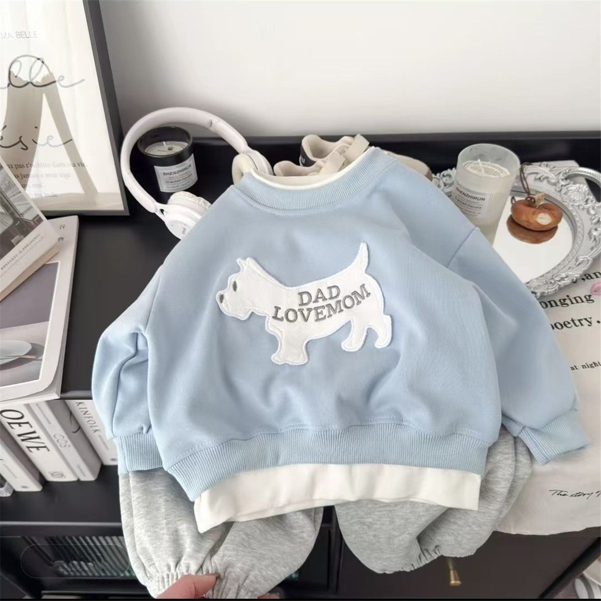 儿童宝宝韩版卫衣春秋新款男女童可爱小狗上衣时尚洋气百搭长袖潮