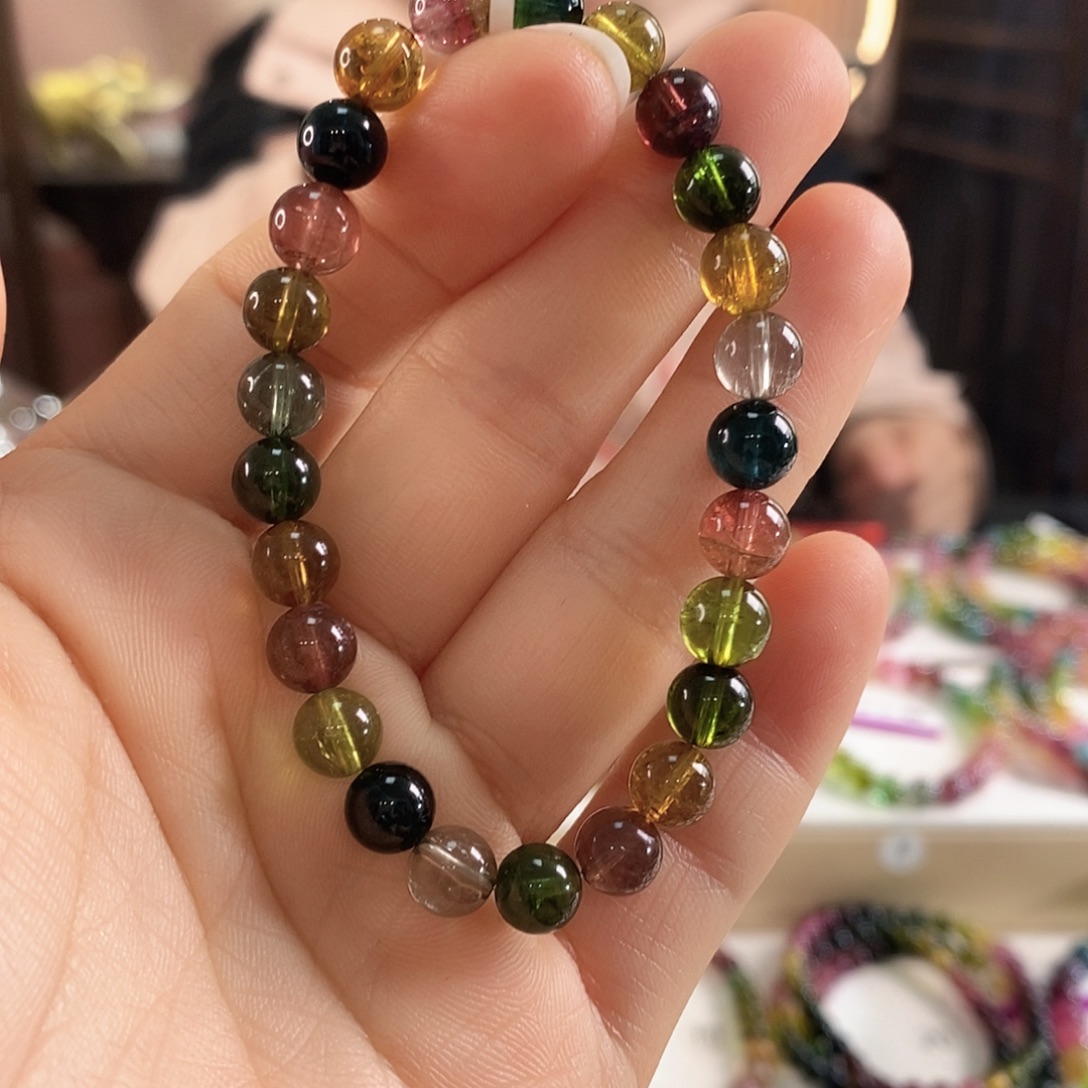 未镶嵌手链碧玺G2498素圈颜色微差