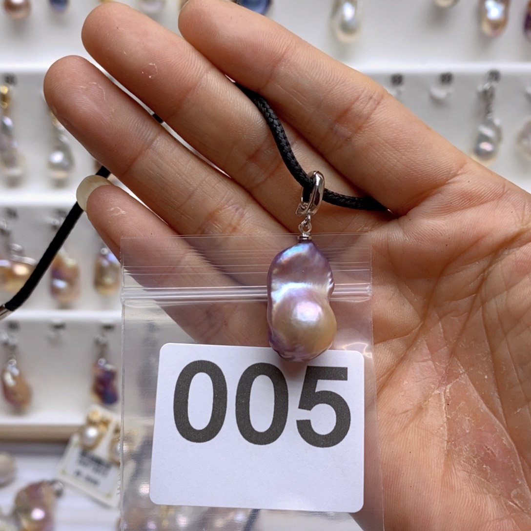 淡水珍珠颈饰银S925镶嵌5