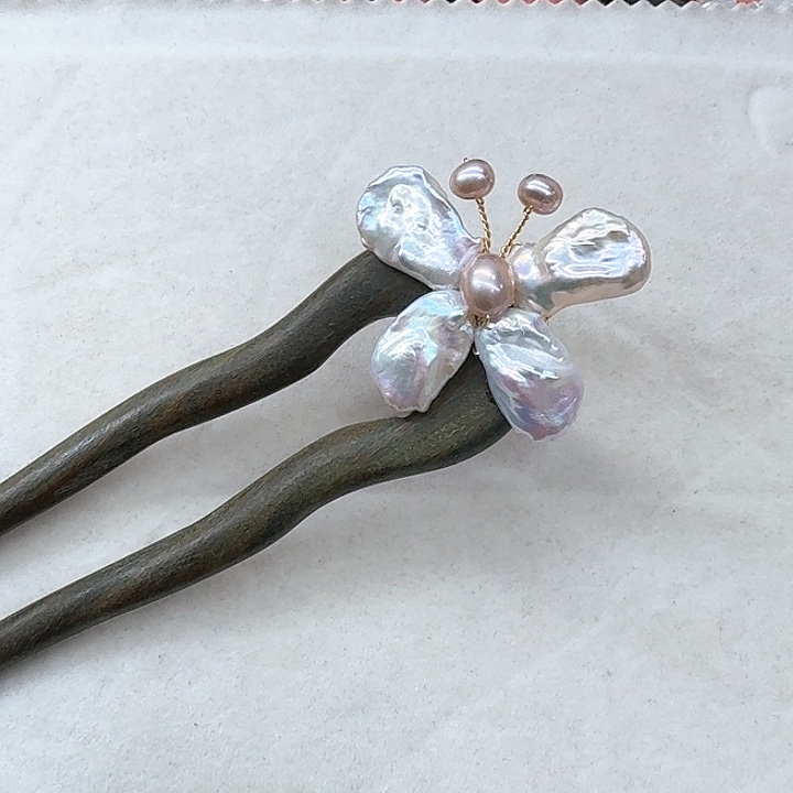 淡水珍珠发饰银S925镶嵌