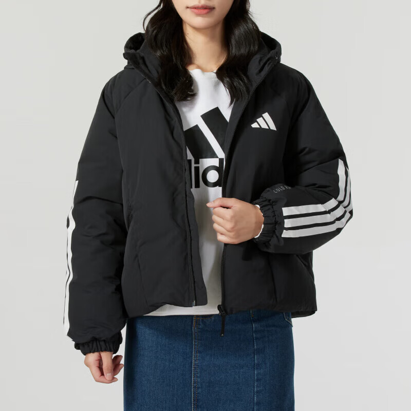 阿迪达斯（adidas）羽绒服外套女装秋季新款运动服户外保暖连帽