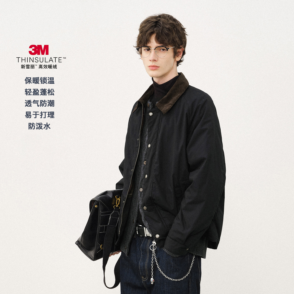 714street防水猎装夹克秋冬3M新雪丽暖绒棉服巴恩风外套521765