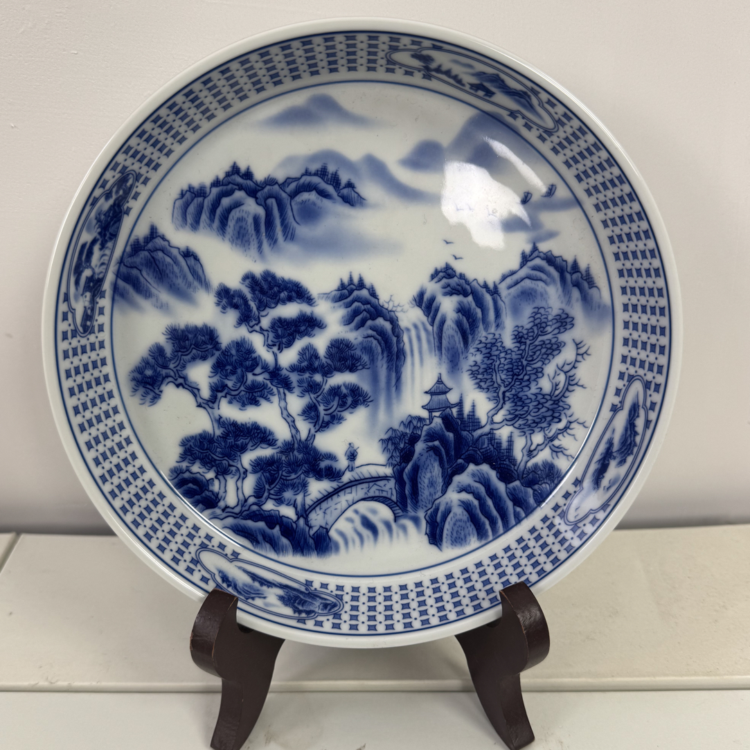 景德镇青花千里江山壶承干泡台