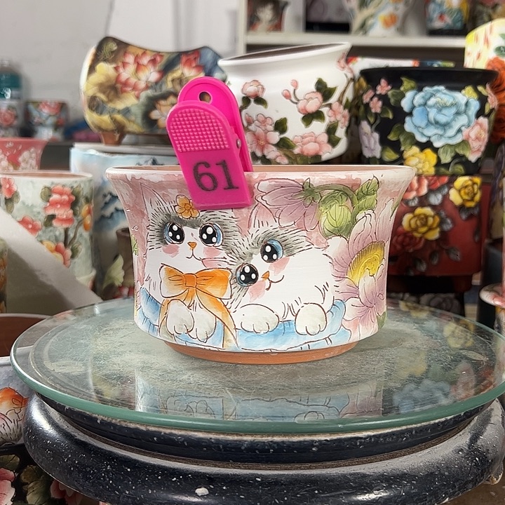 满38包邮 景德镇幸运花盆