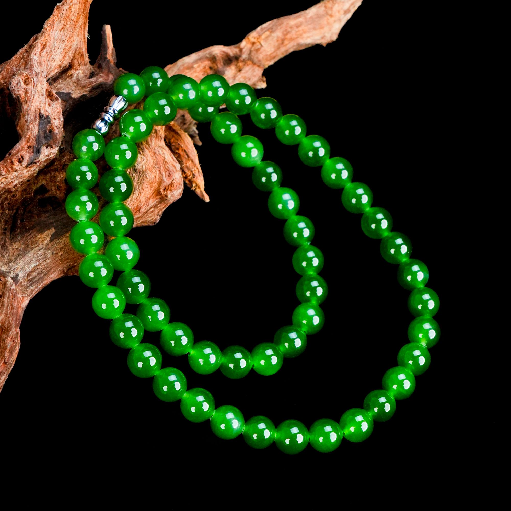 SC-268 和田玉 碧玉项链 8mm