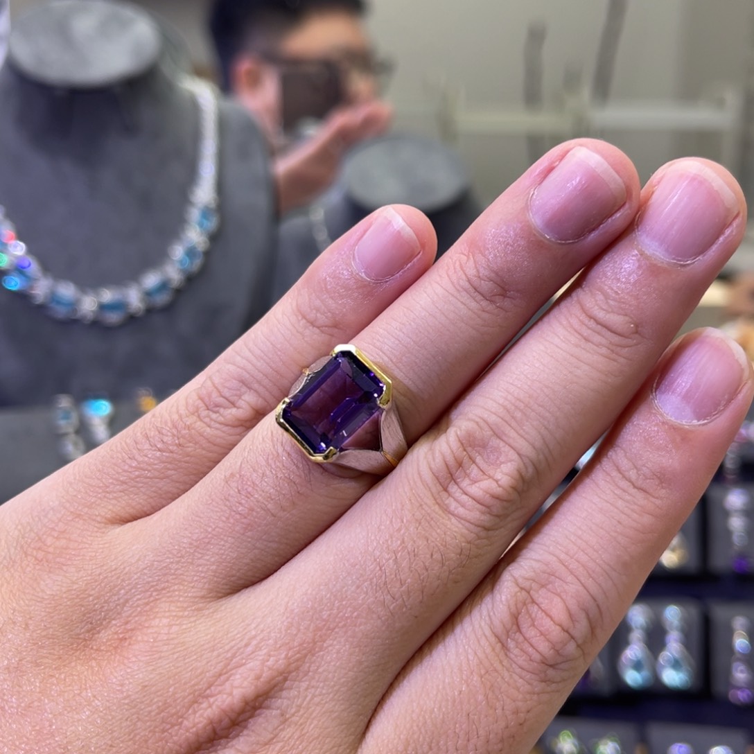 紫晶戒指银S925镶嵌……