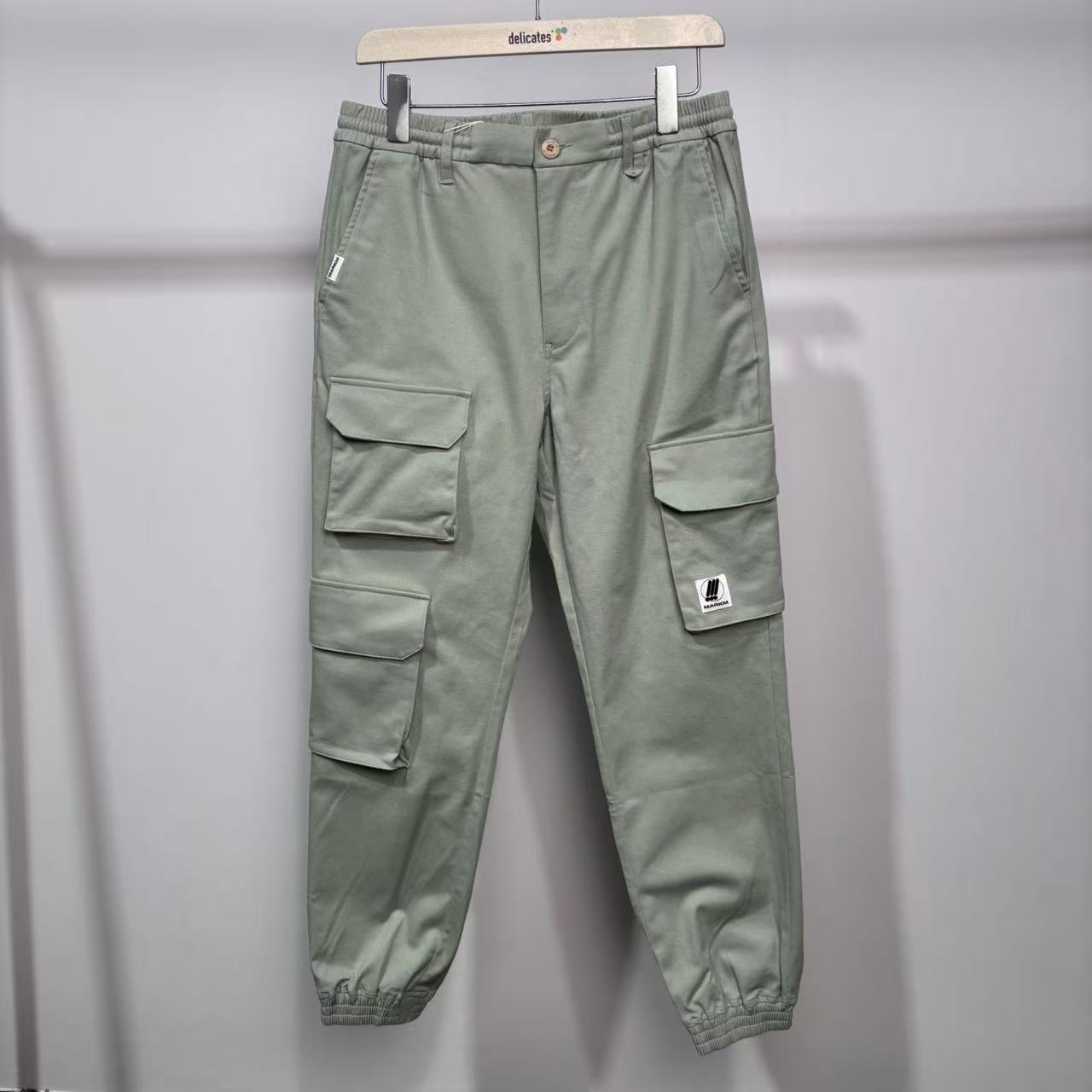 MM 韩系男款卡其色工装风多口袋休闲束口裤 MEFAA45040 45040